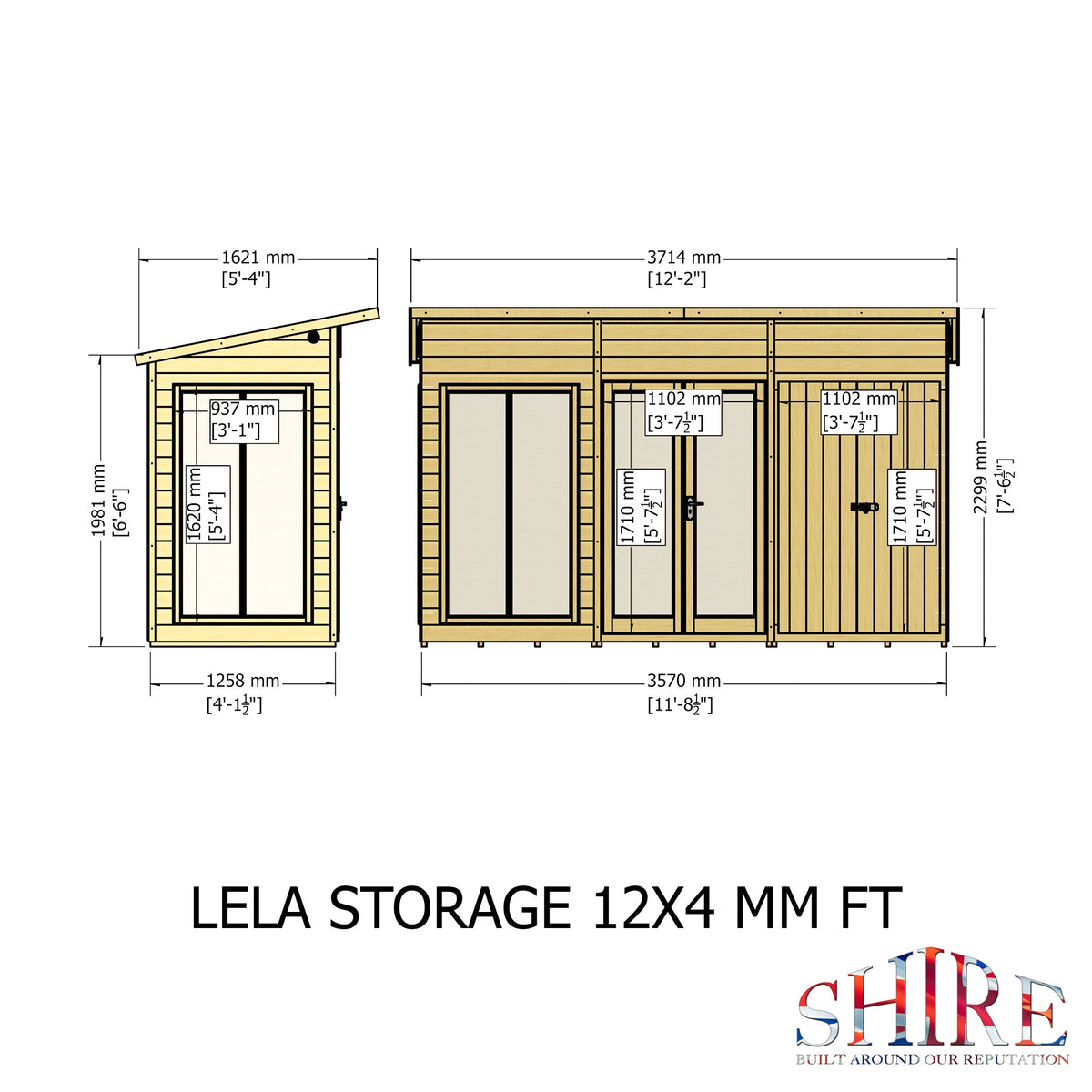 Shire Lela 12x4 Summerhouse with Storage