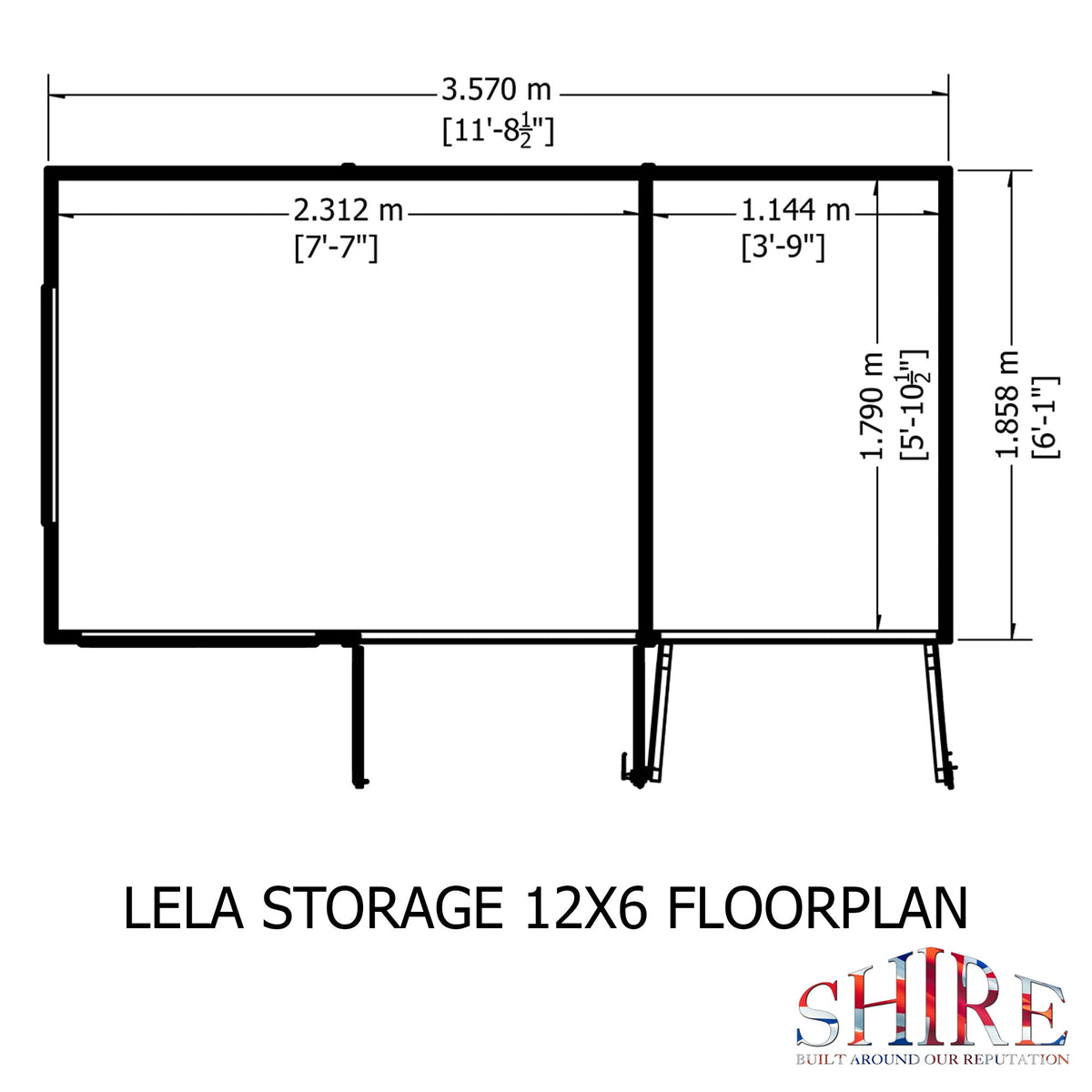 Shire 12x6 Lela Summerhouse with Storage