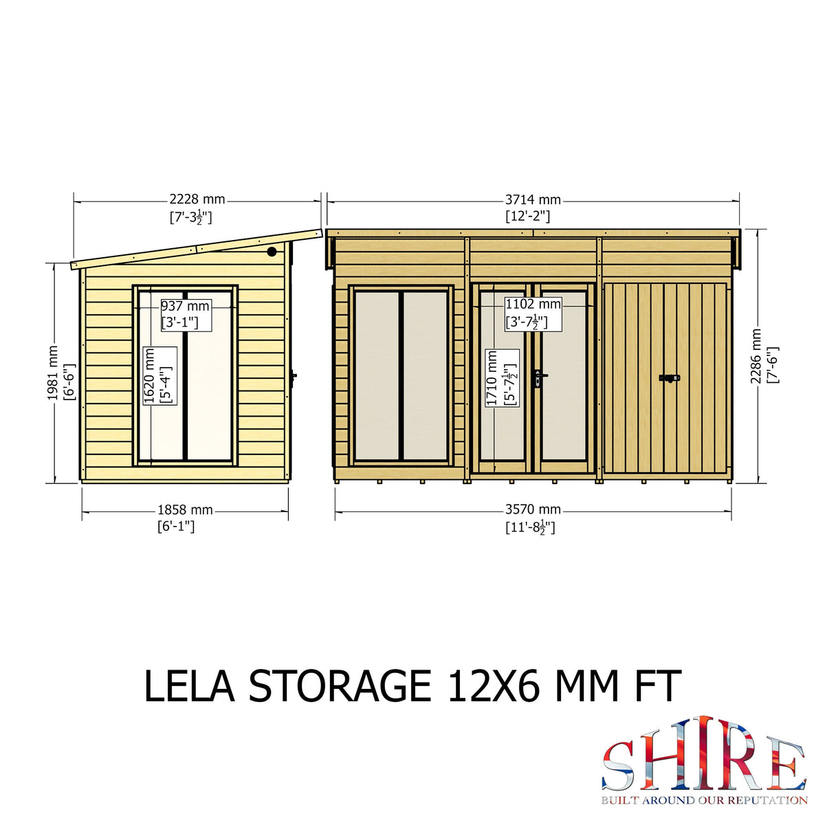 Shire 12x6 Lela Summerhouse with Storage