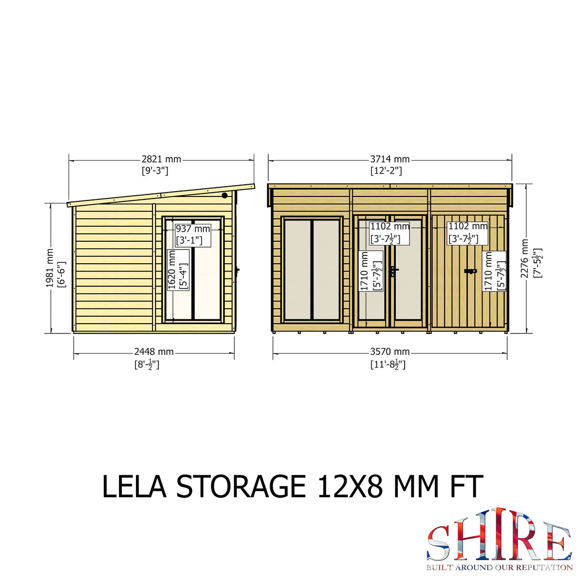 Shire 12x8 Lela Summerhouse with Storage