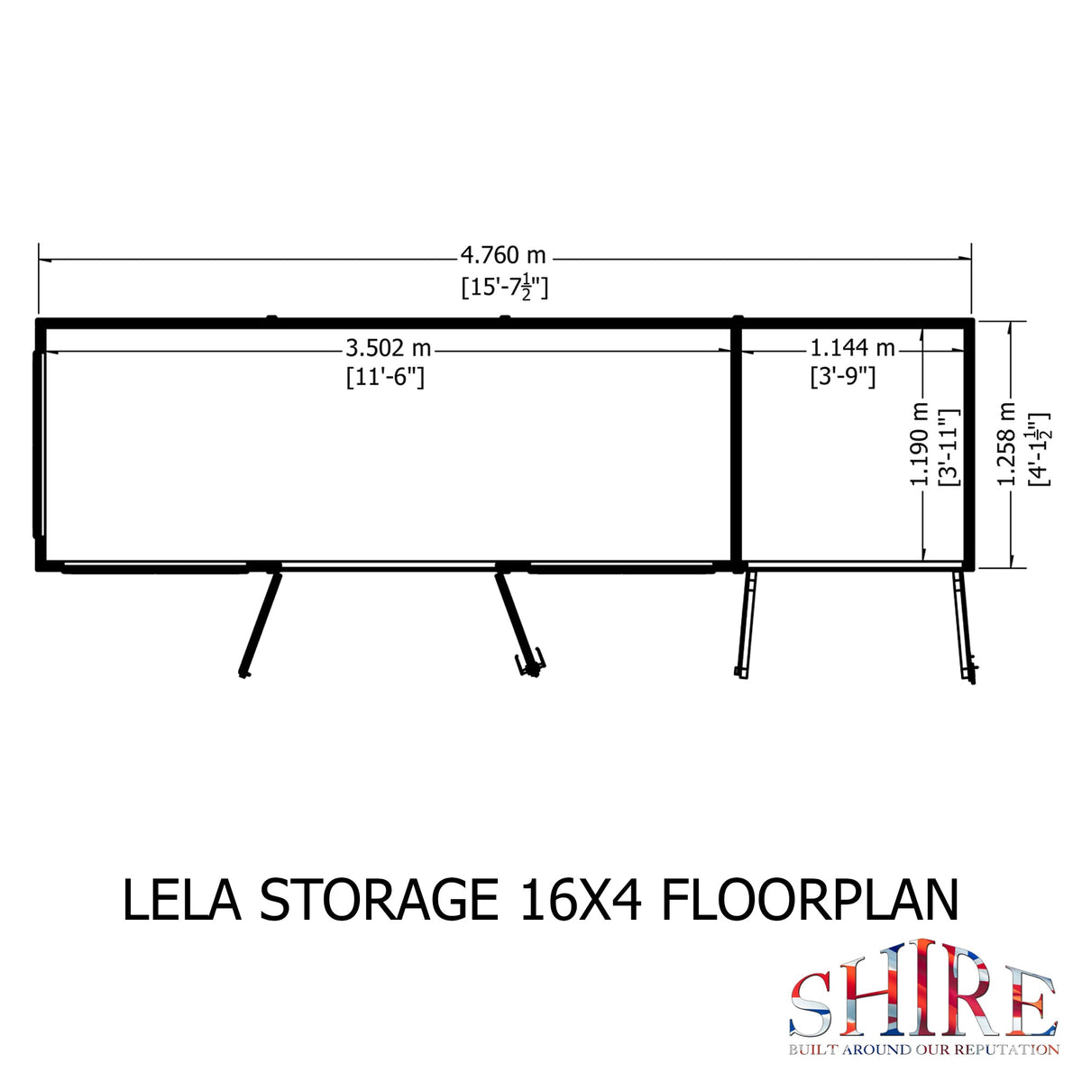 Shire 16x4 Lela Summerhouse with Storage