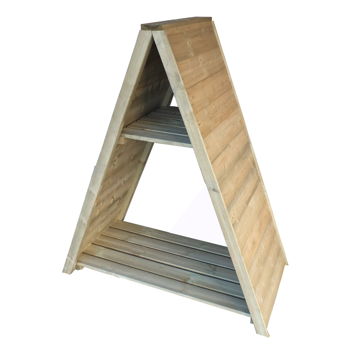 Shire Large Triangular Log Store - Pressure Treated - Tongue and Groove Timber
