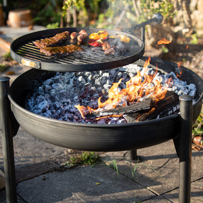 Fire Pit Legs Eleven Collection with Swing Arm BBQ Rack