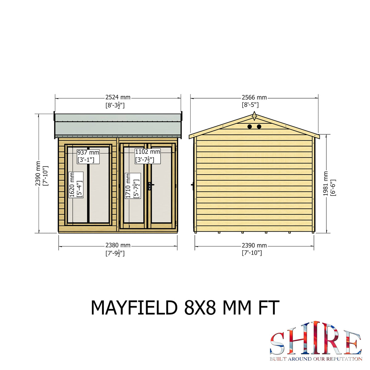 Shire 8x8 Mayfield Summerhouse