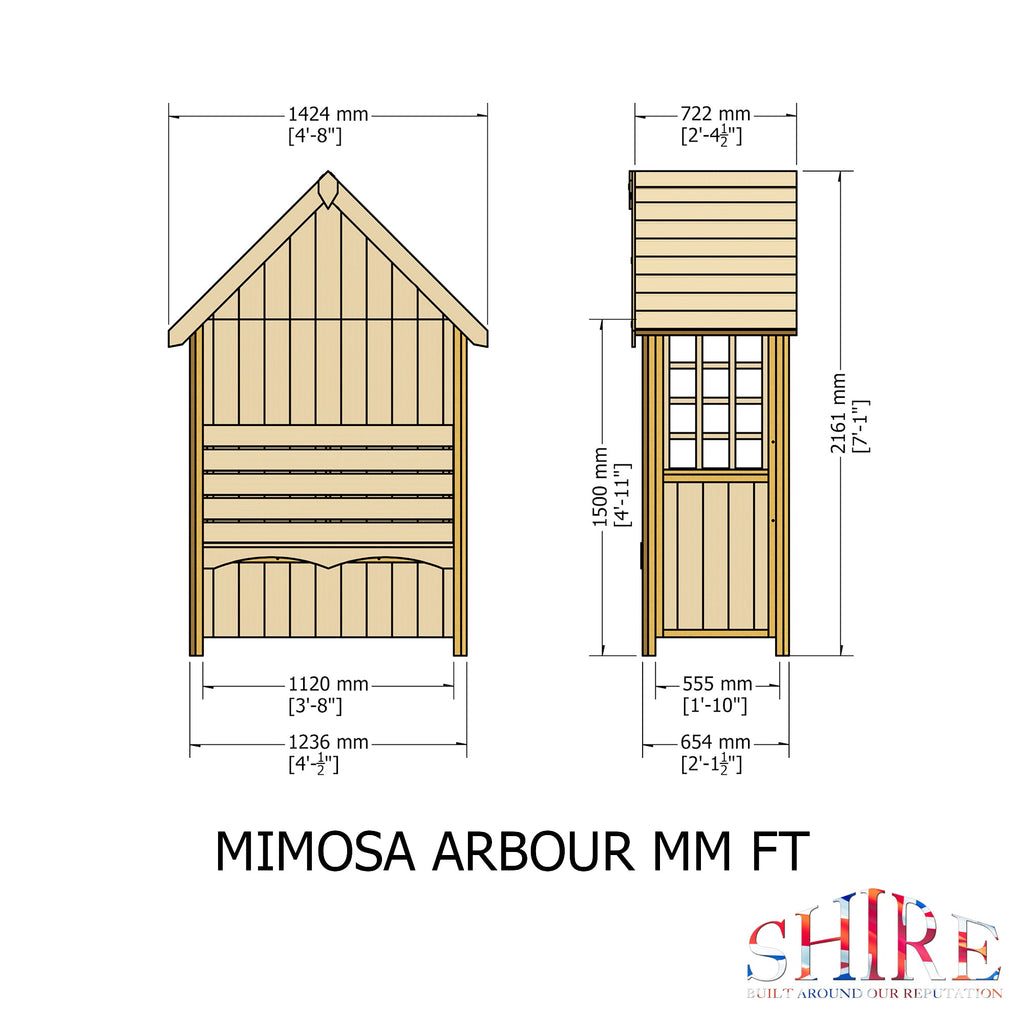Shire Mimosa Pressure Treated Garden Arbour