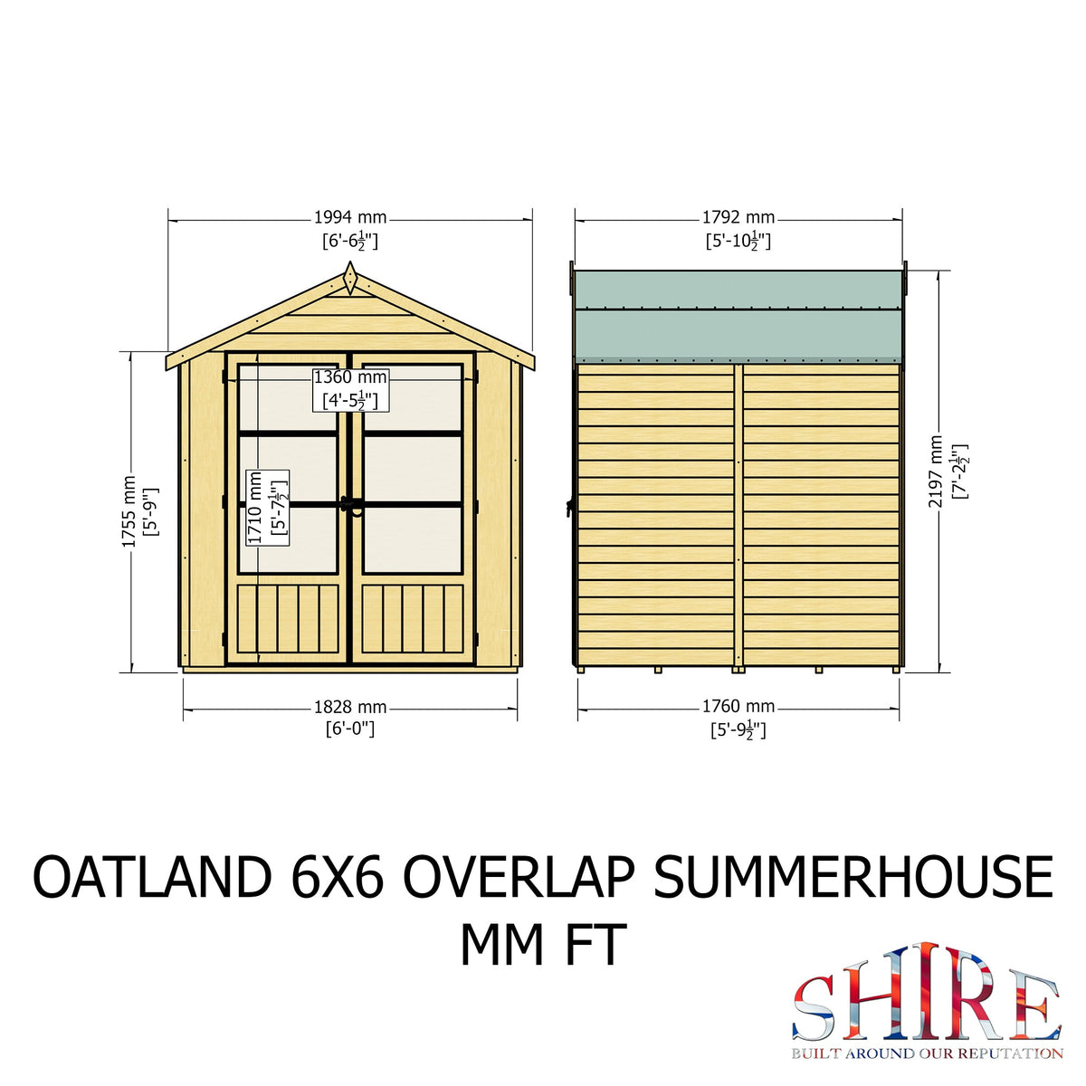 Shire 6x6 Oatland Overlap Summerhouse