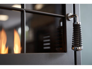 OKO S2 Bio Ethanol Stove in Charcoal Grey Handle Close Up