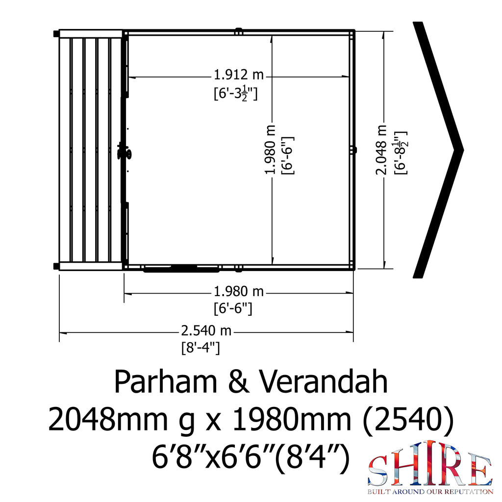 Shire 7x7 Parham Summerhouse & Veranda