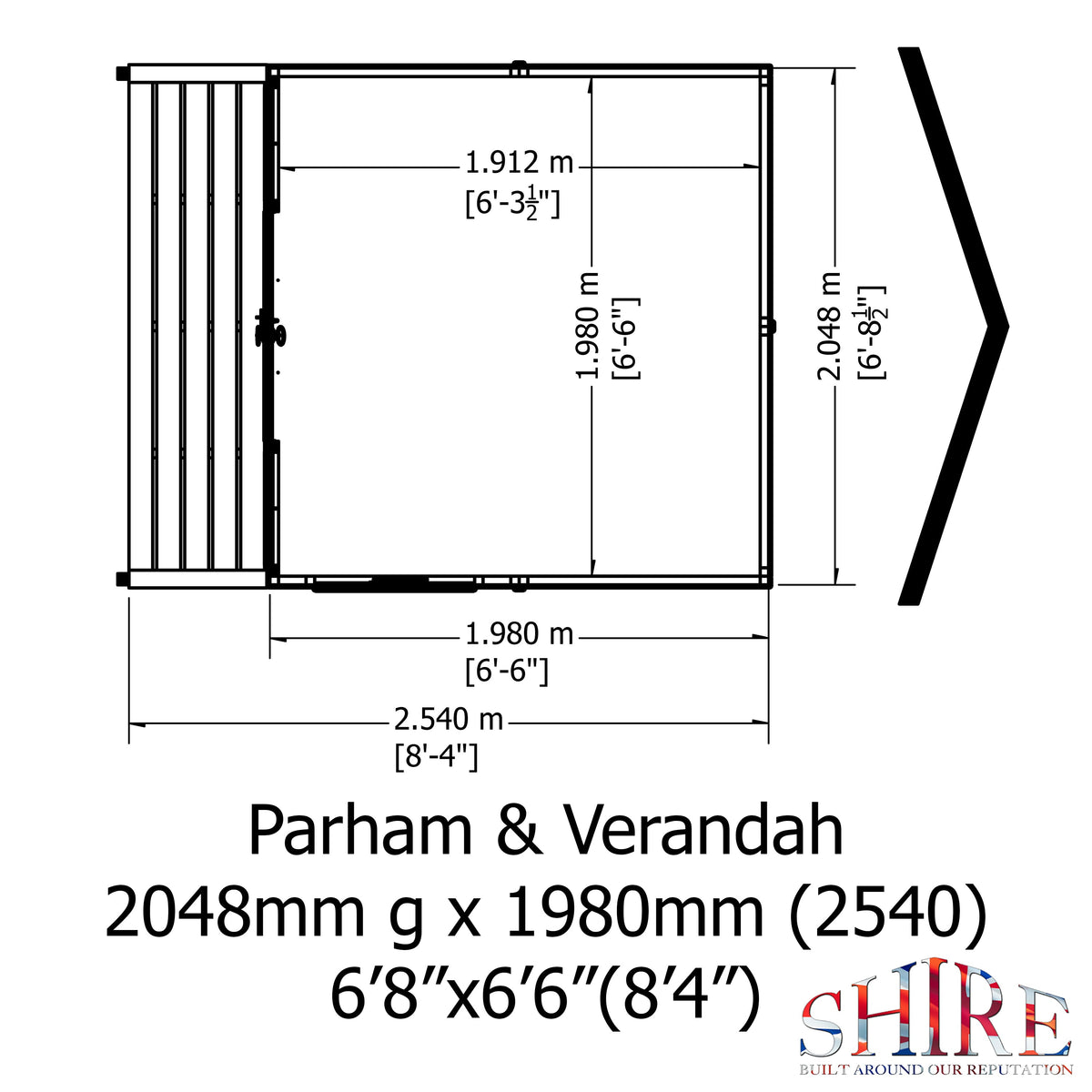 Shire 7x7 Parham Summerhouse & Veranda