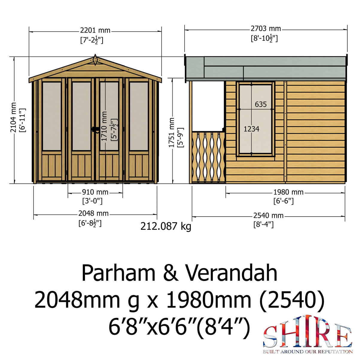 Shire 7x7 Parham Summerhouse & Veranda