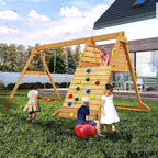 Shire Spider King Teak Painted Climbing Frame with Double Swing