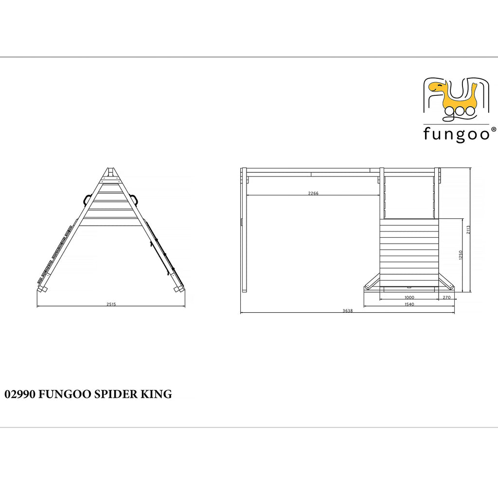 Shire Spider King Teak Painted Climbing Frame with Double Swing
