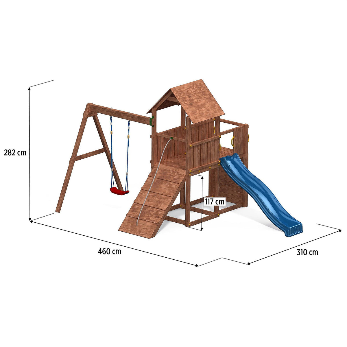 Shire Adventure Peaks Fortress 3 Climbing Frame with Swing and Slide