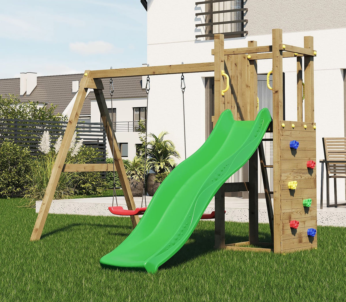 Shire Rumble Ridge Rock Wall with Double Swing