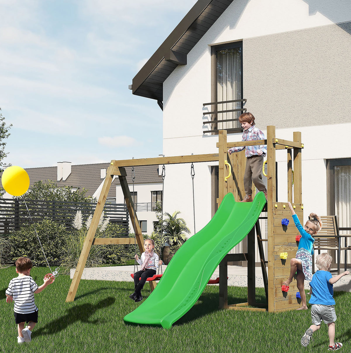 Shire Rumble Ridge Rock Wall with Double Swing