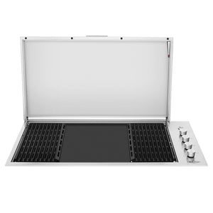 Proline (304 stainless steel) - 6 Burner Built in BBQ With Flat Lid Open
