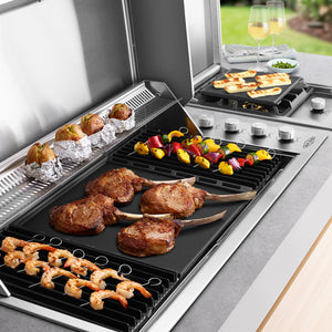 Proline (304 stainless steel) - 6 Burner Built in BBQ With Flat Lid In Use
