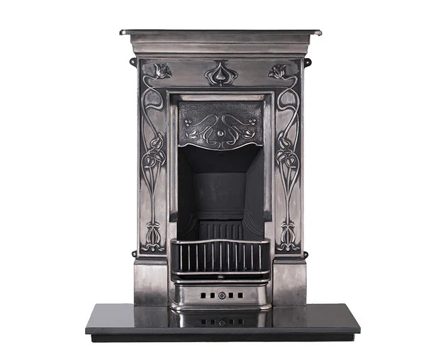 Crocus Cast Iron Combination Fireplace (28") | Art Nouveau
