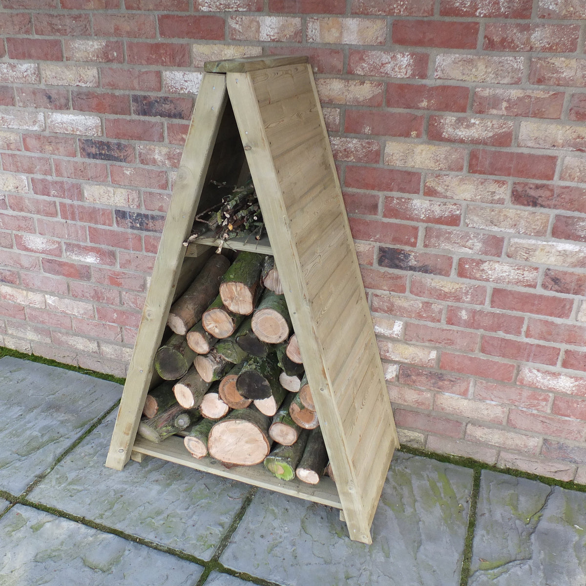 Shire Small Triangular Log Store Tongue & Groove Pressure Treated Timber