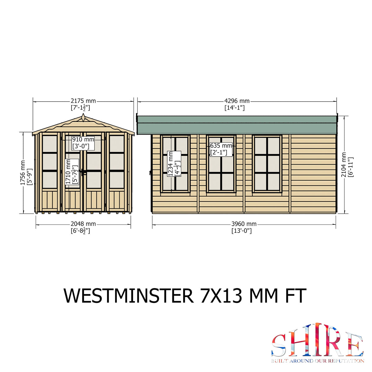 Shire Westminster 7x13 Summerhouse