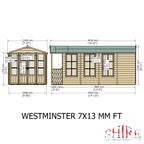 Shire 13x7 Westminster Summerhouse & Veranda