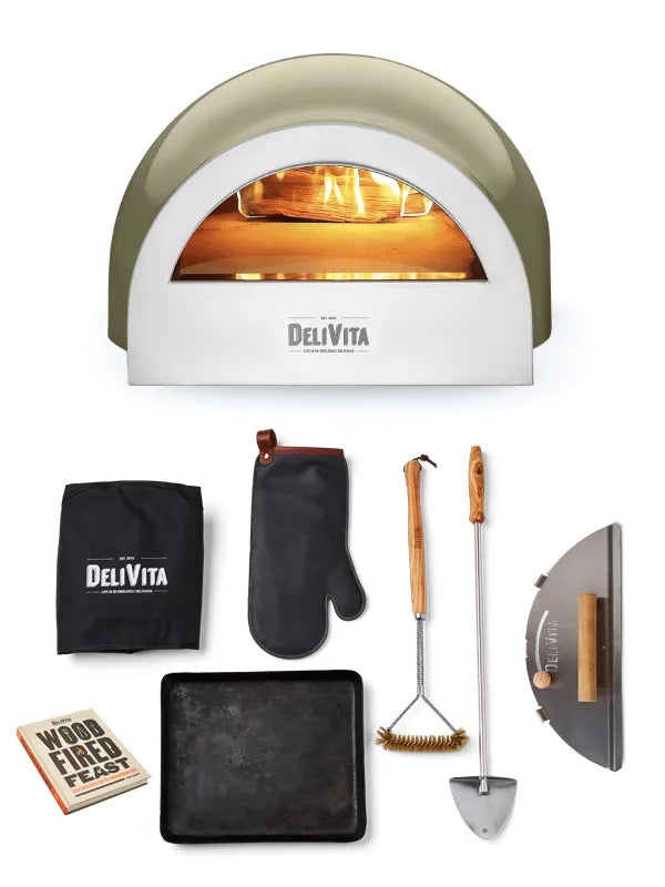 Delivita The Olive Green Pizza Oven Wood Fired Collection