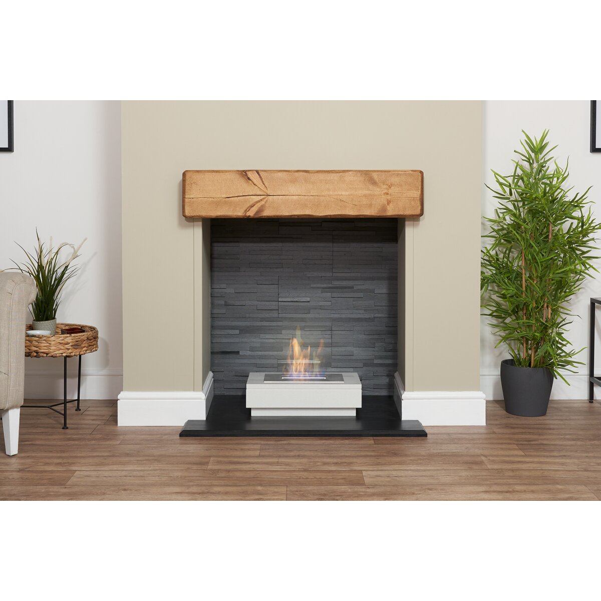 Acantha Altea White Marble Freestanding Bioethanol Fire, 3 Litre, image 5