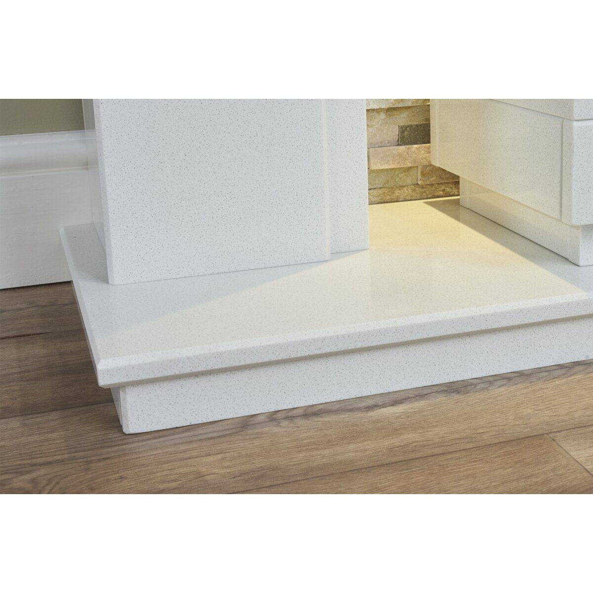 Acantha Amalfi White Marble Stove Fireplace with Downlights, 48 Inch, image 11