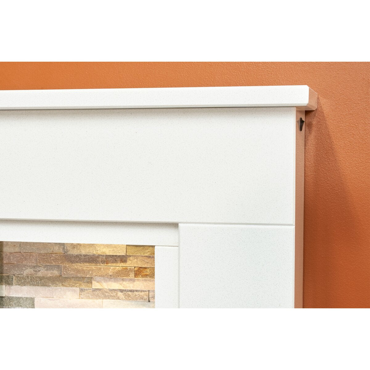 Acantha Amalfi White Marble Stove Fireplace with Downlights, 48 Inch, image 3