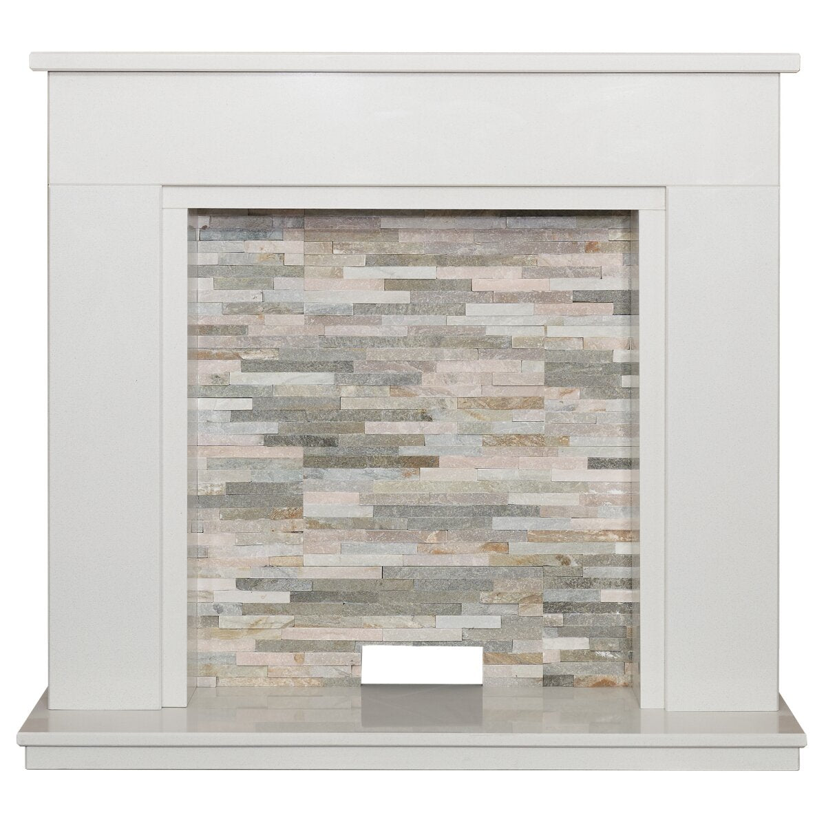 Acantha Amalfi White Marble Stove Fireplace with Downlights, 48 Inch, image 5