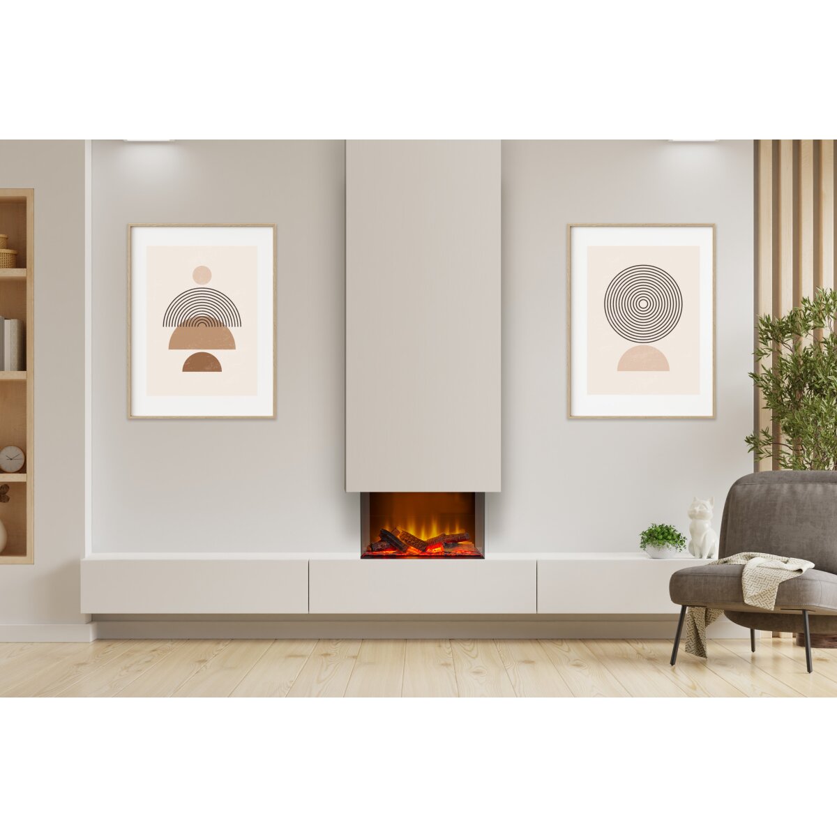 Acantha Aspire Panoramic Media Wall Electric Fire, 2kW