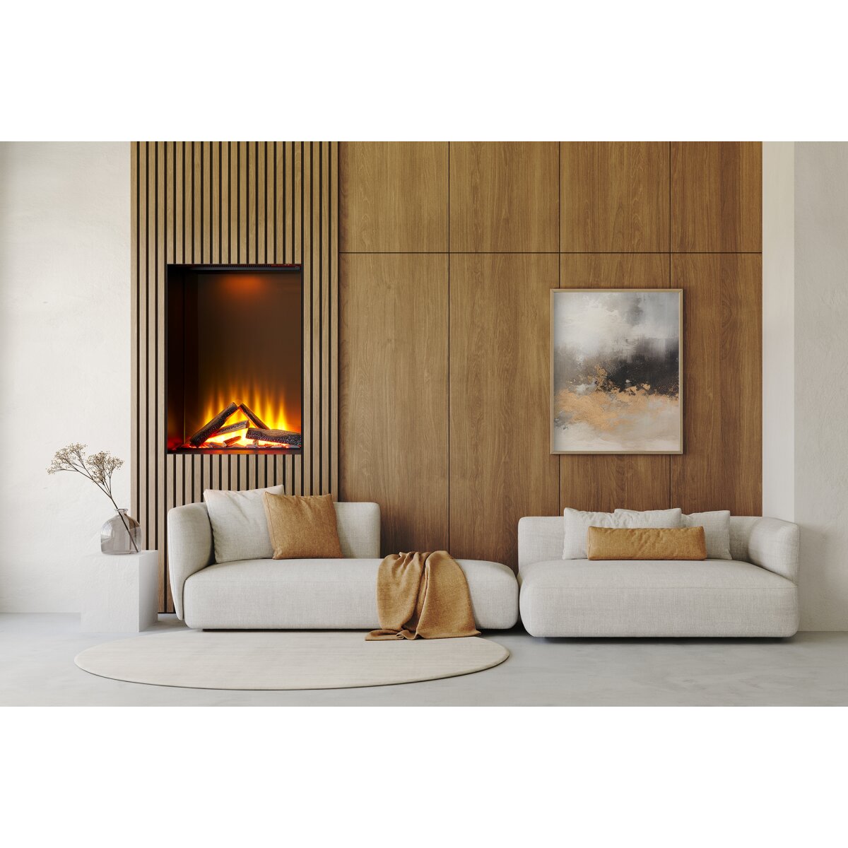 Acantha Aspire 50 Portrait Fully Inset Media Wall Electric Fire, 2kW