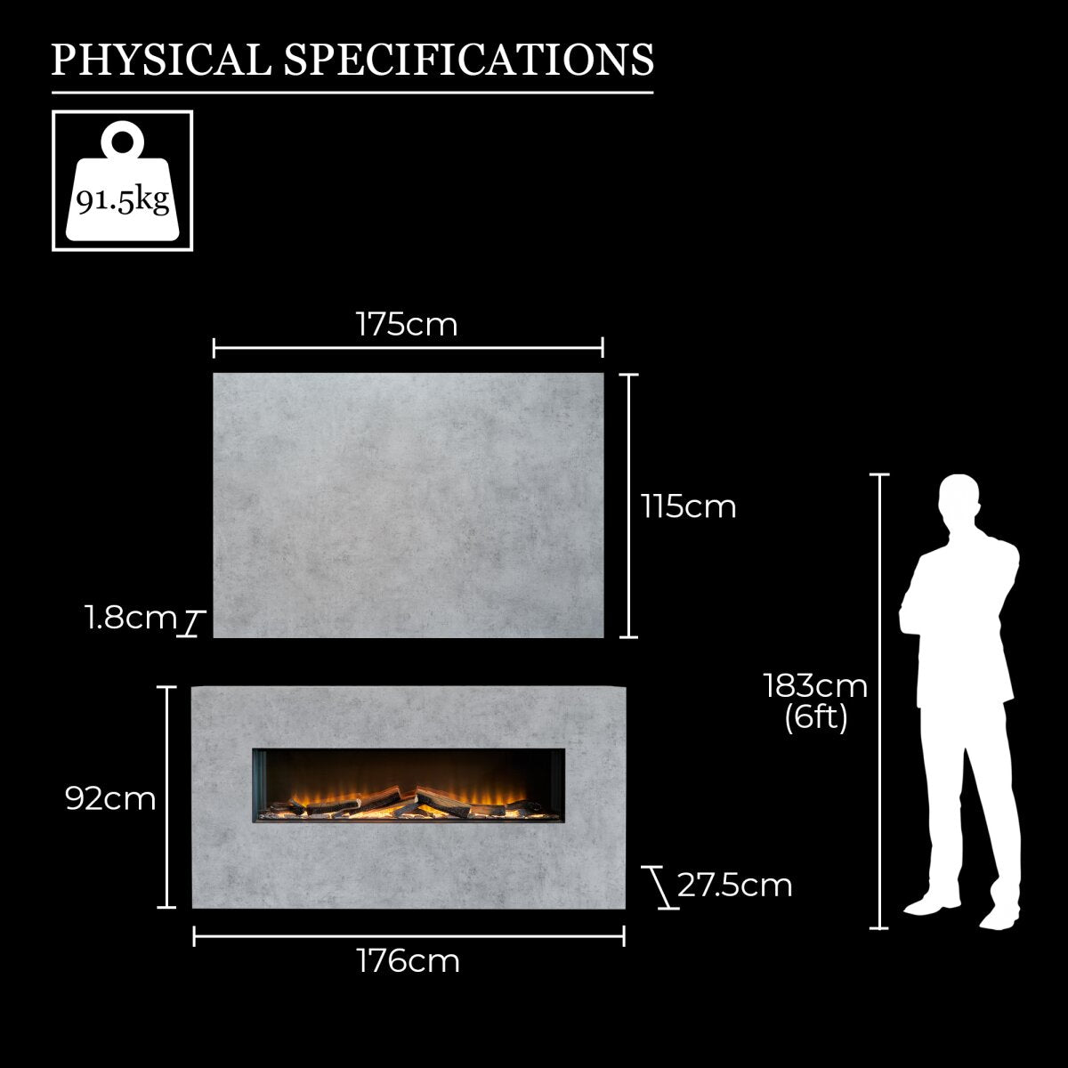 Acantha Bloc Pre-Built Media Wall Suite and TV Board with Aspire 125 Fire, image 7