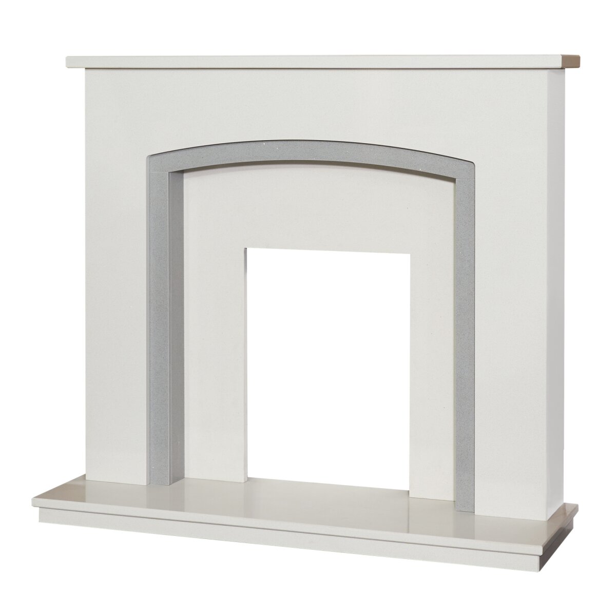Acantha Calella White and Sparkly Grey Marble Fireplace, 48 Inch, image 5