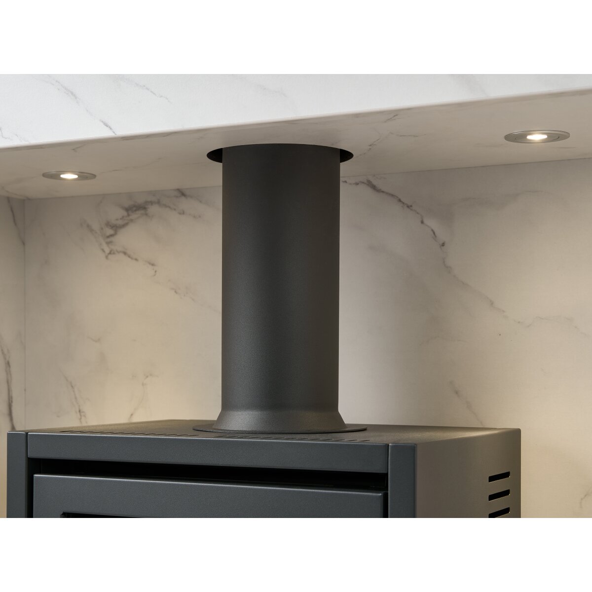 Acantha Chamber & Hearth Kit with OKO S1 Bioethanol Stove, White Marble, image 5