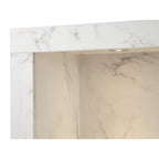 Close up of an LED downlight in the Acantha chamber kit in white marble effect