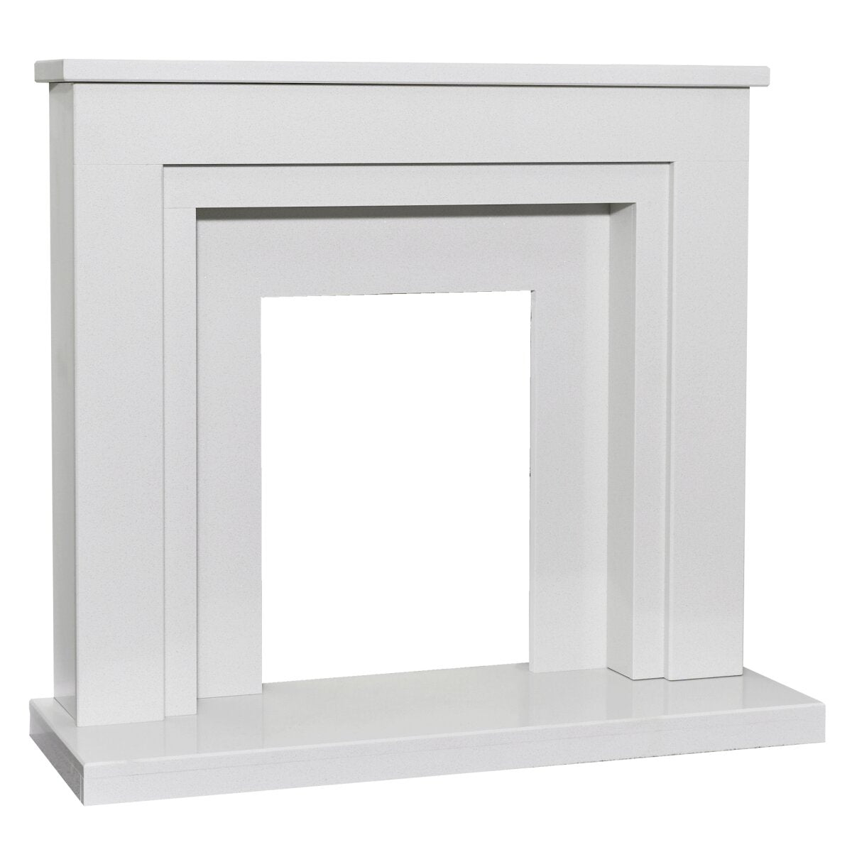 Acantha Dallas White Marble Fireplace with Downlights, 42 Inch, image 3
