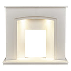 Acantha Granada White Marble Fireplace with Downlights, Surround only