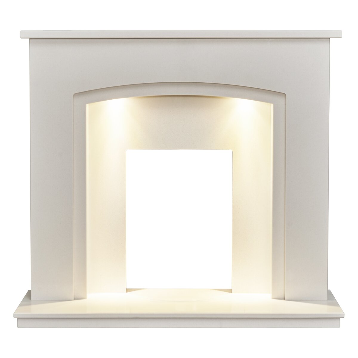 Acantha Granada White Marble Fireplace with Downlights, Surround only