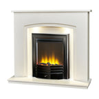 Acantha Granada White Marble Fireplace with Downlights, 48 Inch, image 12
