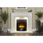 Acantha Granada White Marble Fireplace with Downlights, 48 Inch, image 13