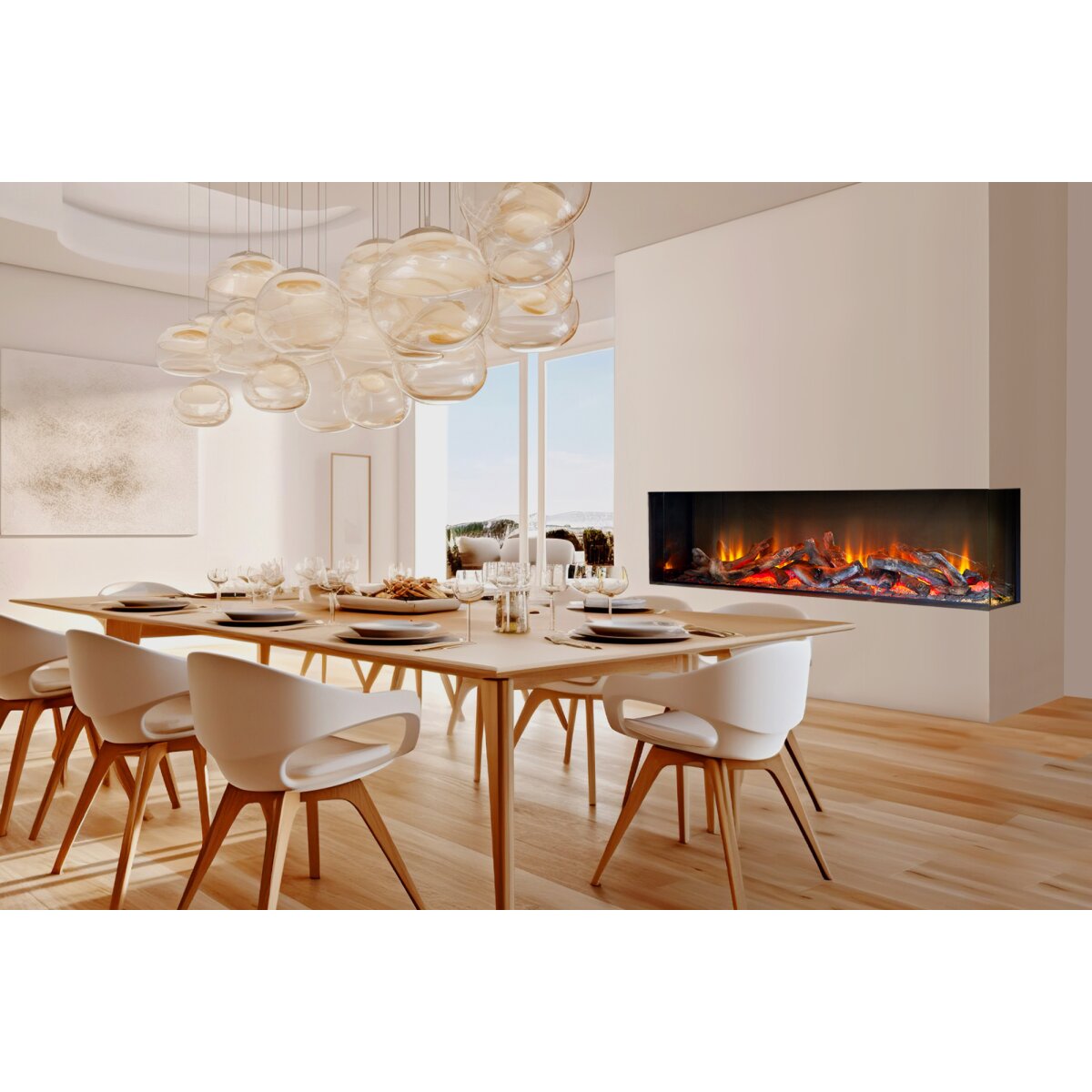 Acantha Ignis Corner View Media Wall Electric Fire, 2kW