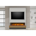 Acantha Matrix Pre-Built Panoramic Media Wall, White and Oak Effect, 2kW