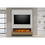 Acantha Matrix Pre-Built Panoramic Media Wall, White and Oak Effect, 2kW