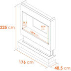 Acantha Matrix Pre-Built Panoramic Media Wall, White and Concrete Effect, image 5