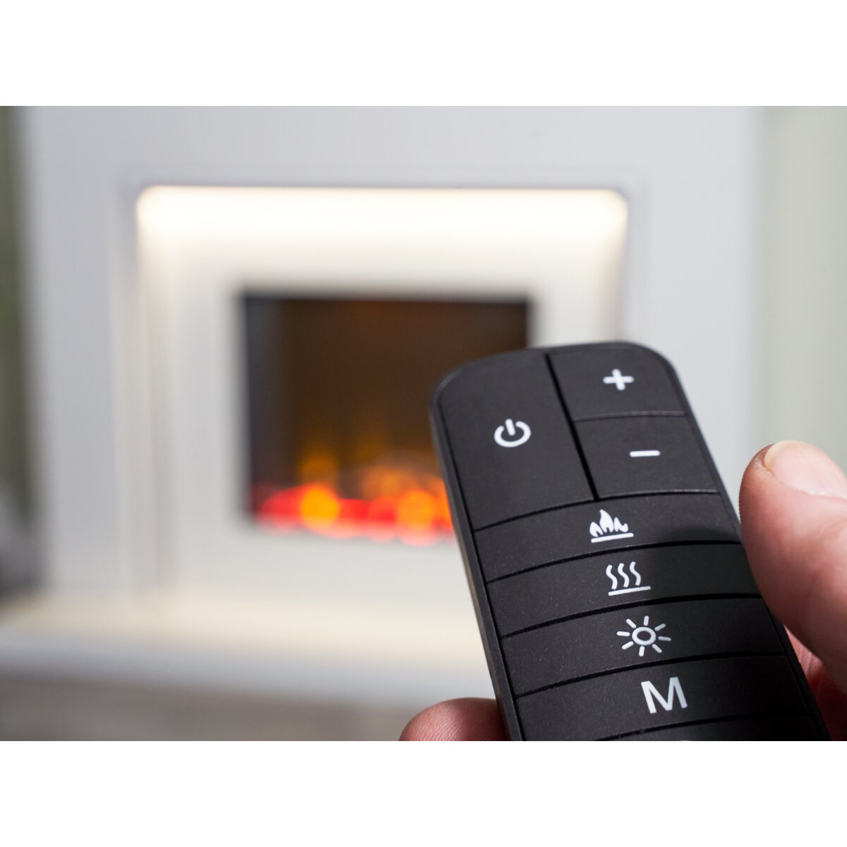 Acantha Milano Marble Electric Fireplace Suite with LED Light Strip, 2kW, image 3