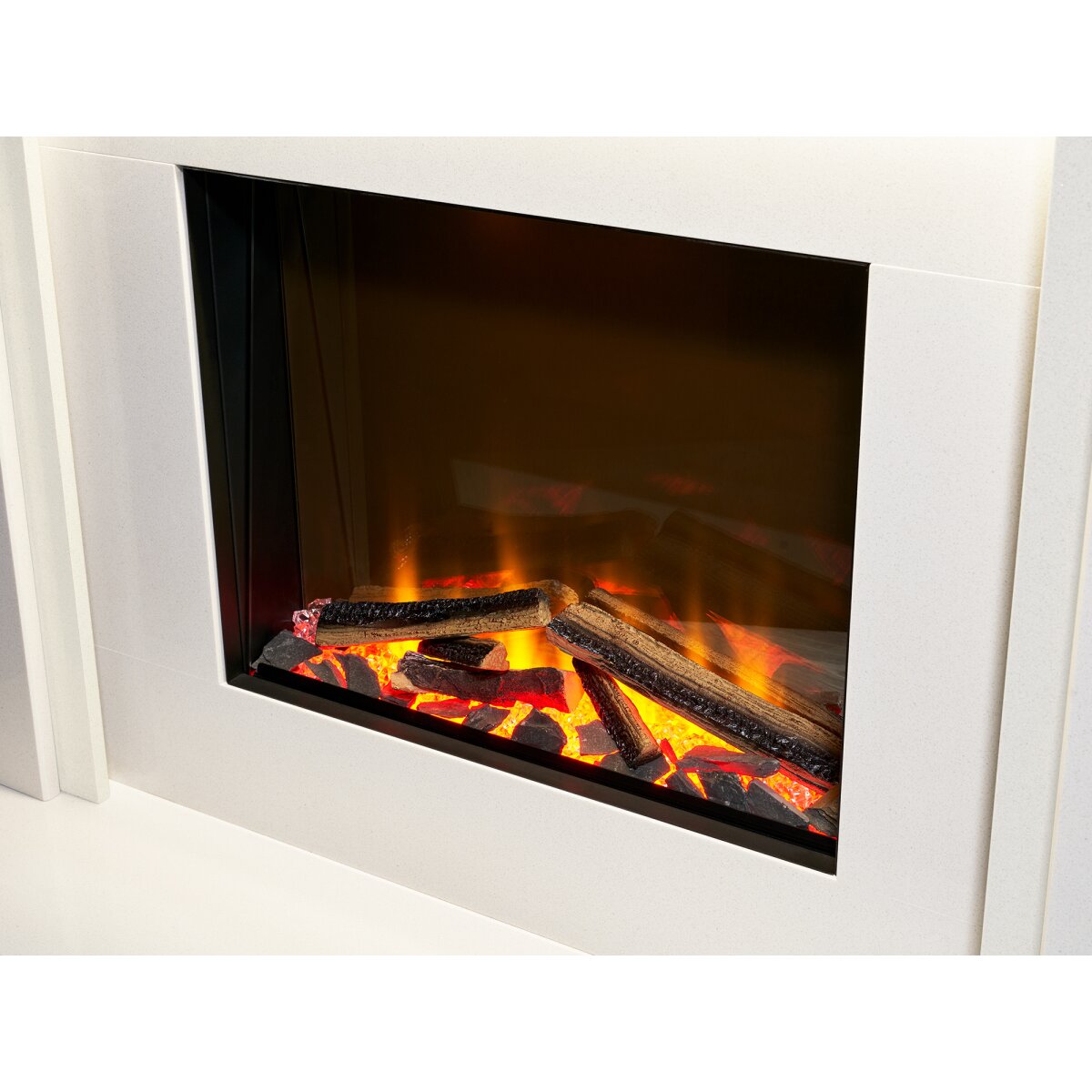 Acantha Milano Marble Electric Fireplace Suite with LED Light Strip, 2kW, image 4