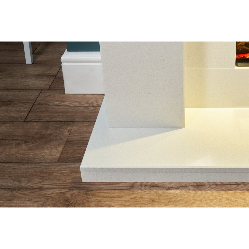 Acantha Minnesota White Marble Electric Fireplace Suite, 50 Inch, 2kW, image 9