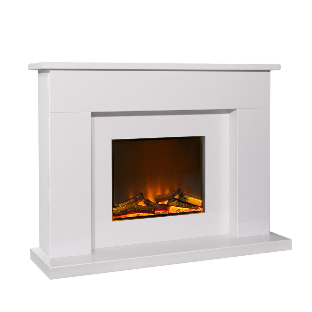 Acantha Minnesota White Marble Electric Fireplace Suite, 50 Inch, 2kW, image 8