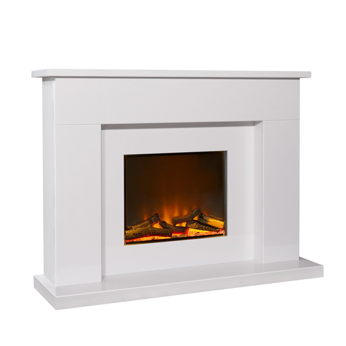 Acantha Minnesota White Marble Electric Fireplace Suite, 50 Inch, 2kW, image 8